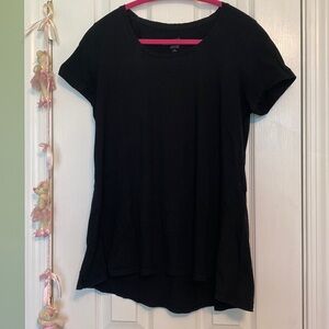 J Jill pure Jill scoop neck Tee Pima cotton, hi low black size medium petite MP